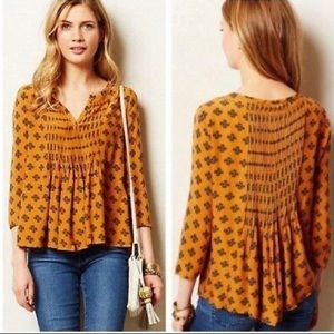 Vanessa Virginia Mahdia Pintucked Peasant Blouse